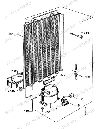 Взрыв-схема холодильника Zanussi ZI1243 - Схема узла Cooling system 017